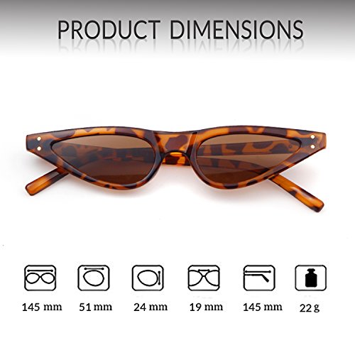 Y2K Small Cat Eye Sunglasses - UV400 Protection Polarized Tinted Skinny Frame4