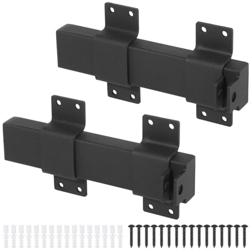 Paquete de 2 cerraduras de metal resistentes con penetración de candado, pestillo de puerta anticorrosión con tornillos para valla de madera, graneros, jardines y patios