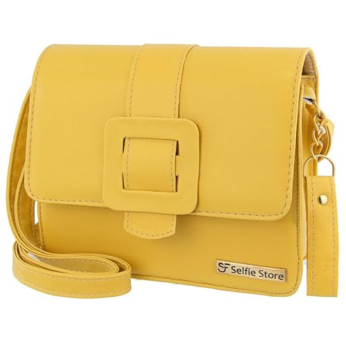 Bolsa Feminina Baú Casual Alça Ajustavel Cores Amarelo