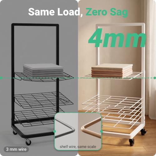 Image of OFFICEROO Art Drying Rack for Classroom & Preschool - 18-Shelf Mobile Paint Drying Rack, Canvas & Paper Drying Rack for Art Storage (White)