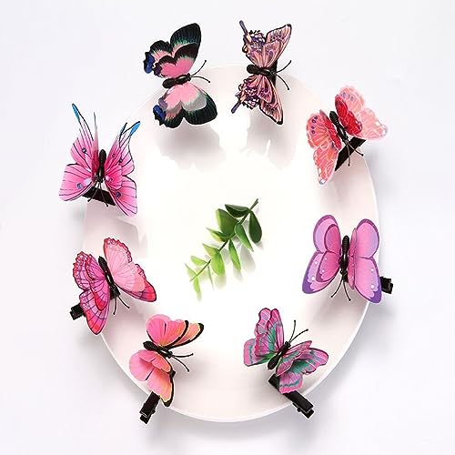 Multicolor Butterfly Hair Clips, Set of 3, Gift for Her