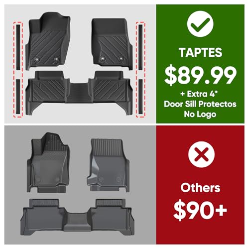 Image of TAPTES Floor Mats & Door Sill Guards for Toyota Tacoma Double Cab 2024-2026