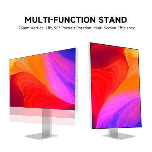 Image of Gawfolk 27-inch IPS 4K UHD Computer Monitor, Ultra-Clear (3840x2160p) PC Screen, 100% sRGB, 100% DCI-P3, Type-C, Display Port, HDMI, Built-in Speakers, Supports Height Adjustment and Rotation - Black