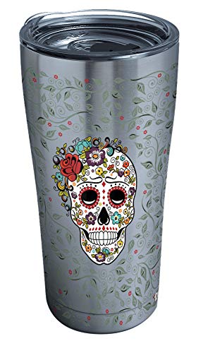 Tervis Fiesta-Skull and Flowers Stainless Steel Insulated Tumbler with Clear and Black Hammer Lid, 2 - //coolthings.us