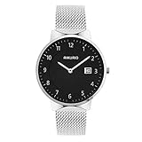★ 【 acero inoxidable banda y función de calendario 】 El alta calidad japonesa de reloj con calendario mantiene el tiempo exactamente, la correa de acero inoxidable es resistente a la abrasión y agradable de llevar.