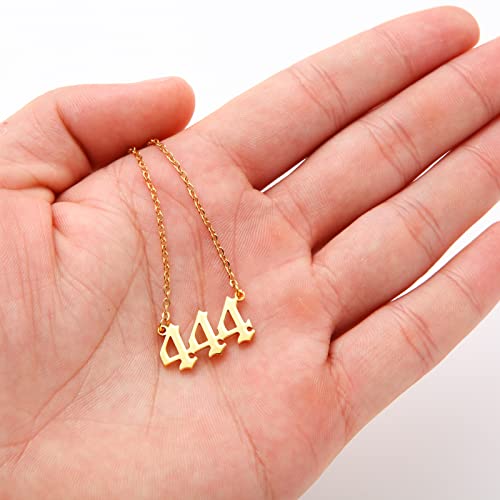 Angel Number 444 Choker Necklace Numerology Jewelry For Women Gold Tone #TOP5