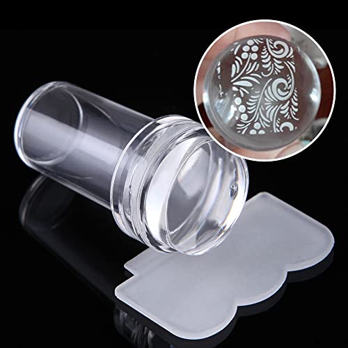 Jelly Stamper For Nails, Silicone Jelly Head With Scraper Nail Stamp, 2Pcs Transparent Nail Art Stamper Kits Nail Art Tools Easy French Tip Stamper Diy Nail Accessories Decor #TOP3