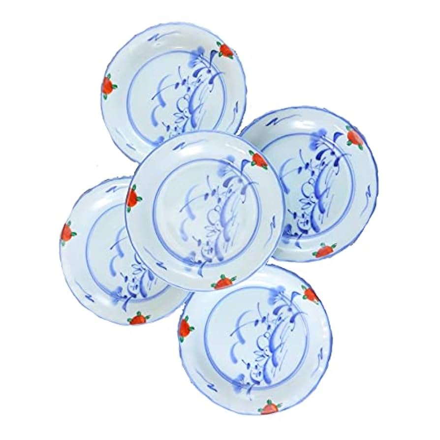 Amazon | 小皿 美濃焼 丸皿 赤絵うさぎゆらぎ 3.5寸皿（5枚