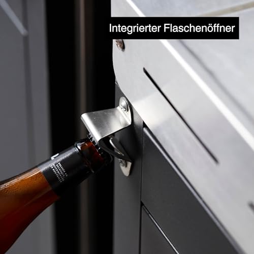 barbecook Premium Buddy Outdoor grilltisch mit stauraum und integrierter Flaschenöffner für Gasgrill, 84 x 46 x 90 cm