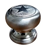 Wild West Hardware Western Style Embossed Star Knob, Satin Nickel (Set of 5)