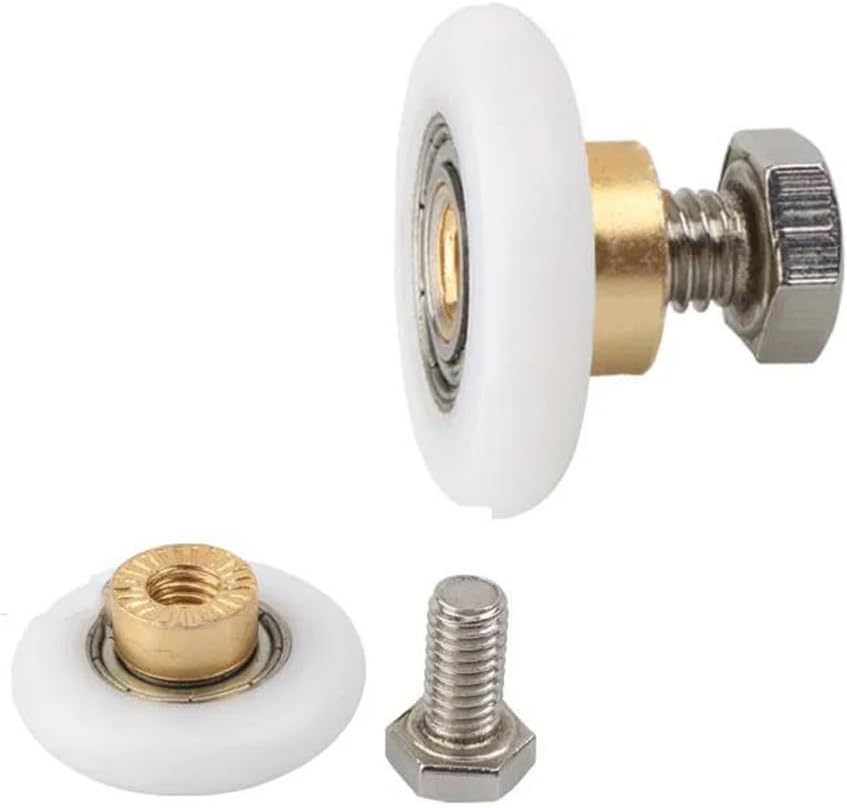 8Pcs Bathroom Sliding Shower Door Rollers Glass Door Nylon Copper Pulley Wheels Replacement Kit