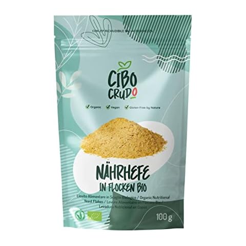 Hefeflocken Bio Vegan - 100g. Nährhefe Bio Trocken. Von Natur aus Glutenfrei Laktosefrei und Backtriebmittel. Alternative für Bierhefe und Käse. Nutritional Yeast Flakes Organic Cover