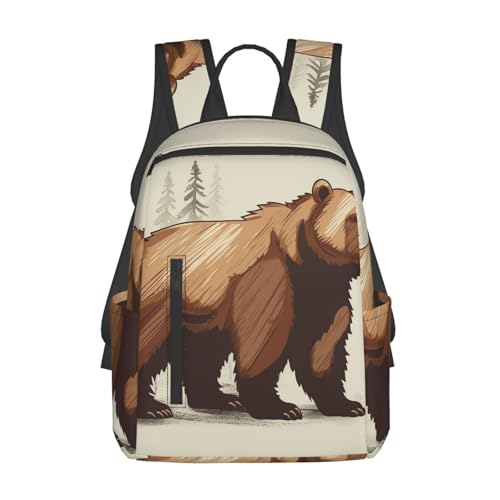 Casual Backpack for Women Men Animal Bear Lightweight Daypack Large Capacity Nurse Bag