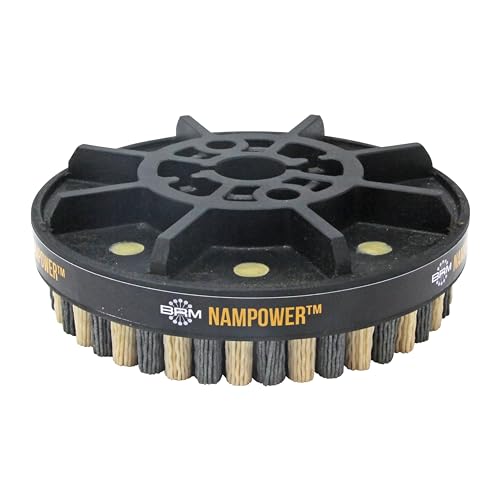 Image of Brush Research ADD1501880 Nampower Dot Type Abrasive Disc Brush, Combination Silicon Carbide /Ceramic Filament, 150mm Diameter, 18mm Bristle Length (Pack of 1)