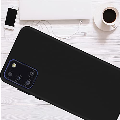 Image of HELLO ZONE Rubber Exclusive Matte Finish Soft Back Case Cover for Samsung Galaxy A31 - Black