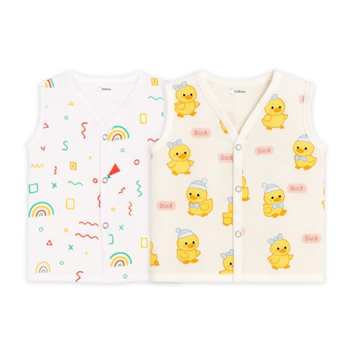 Image of Kidbea Newborn Baby Jhabla Unisex - Organic Cotton Muslin Shirt | Soft & Breathable Summer Wear for Boys & Girls | Cute Prints Infant Clothing