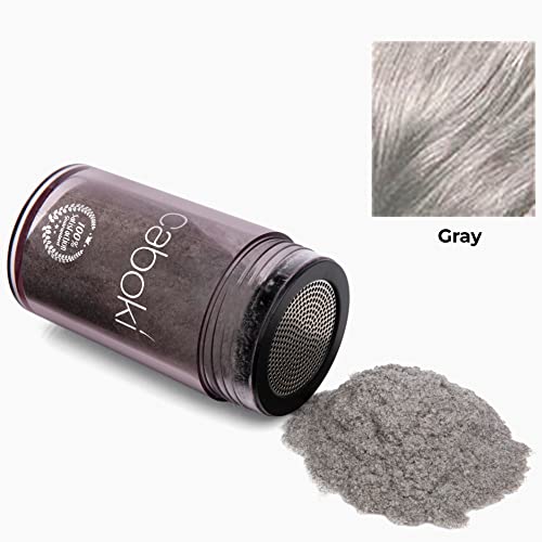 Caboki Hair Loss Concealer. All-Natural Hair Building Fiber. Make Thin Hair Look 10X Fuller Instantly. Eliminate the Appearance of Bald Spot and Thinning Hair (30G, 90-Day Supply). Gray