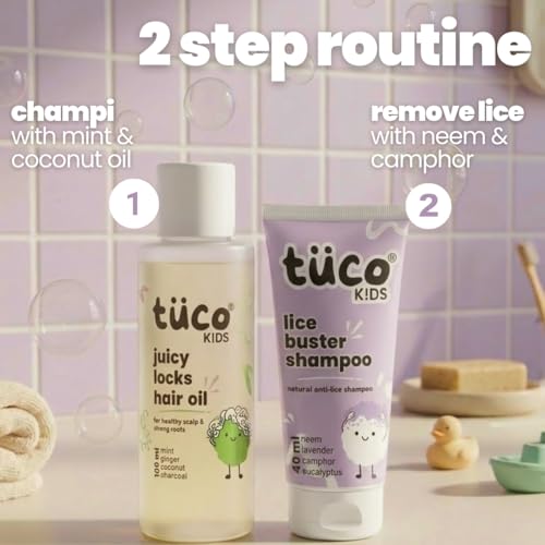 Image of Tuco Natural Anti Lice Combo | Lice Shampoo 40ml + Anti lice Hair Oil 100ml | Perfect for Lice & Itchy Scalp | Natural active with Camphor, Neem, Tea Tree Oil | Safe for kids
