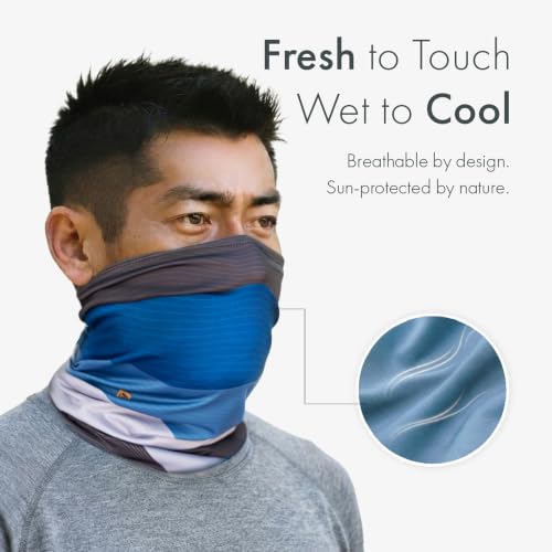 Image of WHTE MOSS Cooling Neck Face Gaiter for Sun Protection UPF 50+ Moutain white