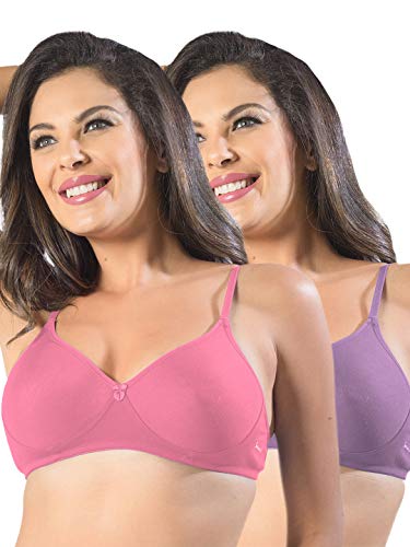 Image of SONARI Womens Non Padded Cotton Bra | Wire Free, Medium Coverage, Seamless Cups, Comfortable Polyester Cotton Blend Fabric | Adjustable Straps, Ideal for Everyday Wear - Smile