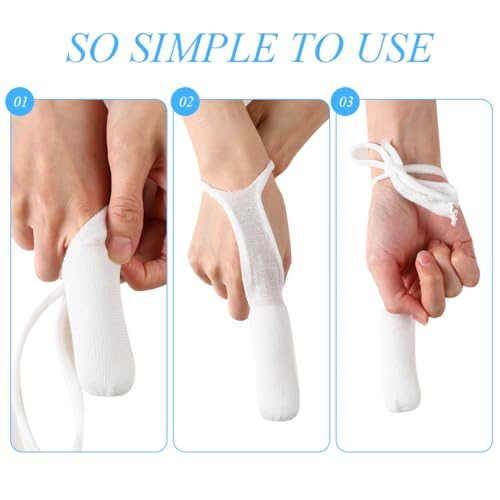 CUNQN Fingerverband 8 Stück Fingerhülsen Fingerpflaster Weiß Fingerschützer Fingerlingen Universelle Fixierbinde 3.5X8CM für Arbeit Küche Fingerschutz