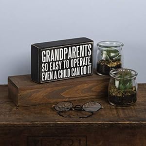 Primitivesbykathy19141classicblackandwhiteboxsign6x35inchesgrandparents Urban Country Home Decor Primitives by kathy 19141 classic black and white box sign 6 x 35 inches grandparents urban country home decor