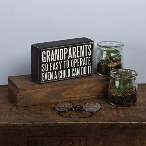 Primitivesbykathy19141classicblackandwhiteboxsign6x35inchesgrandparents Urban Country Home Decor Primitives by kathy 19141 classic black and white box sign 6 x 35 inches grandparents urban country home decor