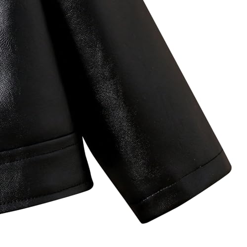 Toddler Girls Motorcycle Leather Jacket - A Piece of Zipper Black Coat Jacket - Cool Girls Outwear Tops for Kids3