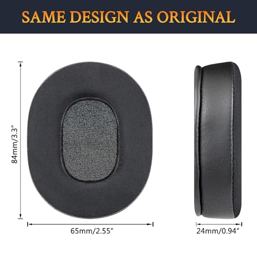 SOULWIT Earpads Reemplazo para Sony MDR NC8/MDRNC8 Audífonos, Cojines de Almohadillas con Tela de Seda Hielo, Espuma de Alta Densidad - Negro miniatura 3