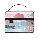 富士山 鯉のぼり サクラ 鳥居 和風 化粧ポーチ 大容量 コスメポーチ メイクポーチ トラベルポーチ コスメ収納 小物入れ 洗面用具入れ 旅行グッズ 出張先 多機能的 超軽量 アニメ キャラクター グッズ プレゼント f176