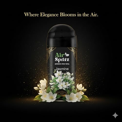 Image of Air Spritz 225ml Freshmatic Automatic Air Freshener Refill (GREEN APPLE | LAVENDER | SANDALWOOD | JASMINE - Pack of 4) | Automatic Room Freshener, Bathroom Freshener and Room Spray