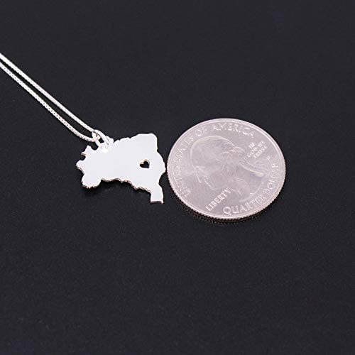 Brazil Necklace Engravable Sterling Silver Personalized I Love Brazil Country Necklace Heart Box Chain Long Distance Gift South America #TOP2