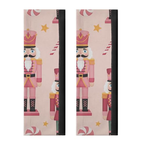Christmas Nutcracker Pink Refrigerator Handle Covers Set of 2, Kitchen Appliance Decor Anti-Static Fridge Covers for Microwave Stove Oven Dishwasher, Keep Off Fingerprints Oil Food Stain