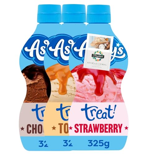 Dessert Sauce Bundle with Askeys Strawberry, Toffee & Chocolate 325g + Brightdale Kitchen Card