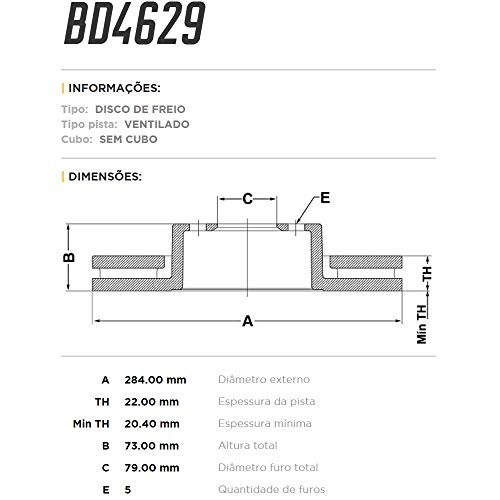 Discos de freio DIANTEIROS - BMW 116i, 118i - DE 2004 A 2012