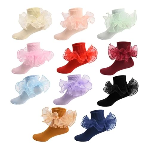 Ruffle Socks 3pcs With Lace Ruffles Girls Ankle Kids Dance2