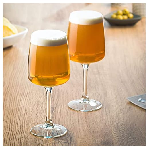 Hostelvia - Copas de Cerveza Edel 350 ml - Pack de 6 - Cristal Templado - Apto para Lavavajillas - Copas de Vino