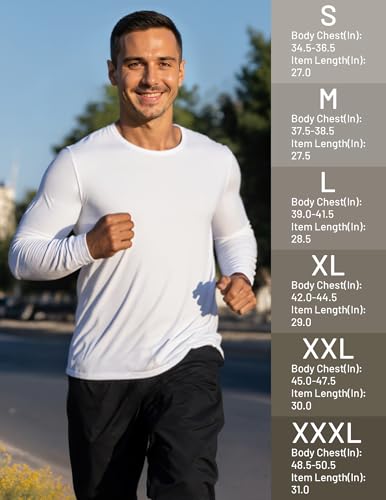 Image of MIER Men's Long Sleeve Tee Shirts Lightweight Dry Fit Active Tops,Crew Neck
