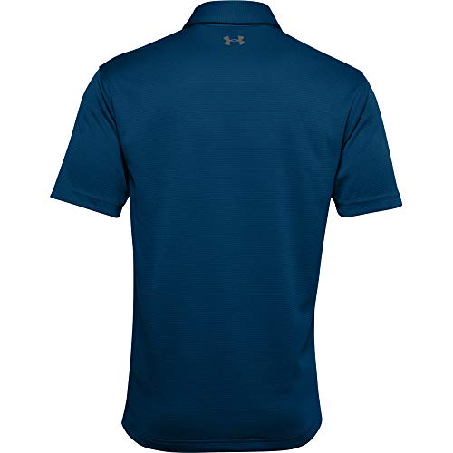Image of Under Armour Men's Tech Golf PoloDISC, Graphite Blue (581) /Pitch Gray, X-Large