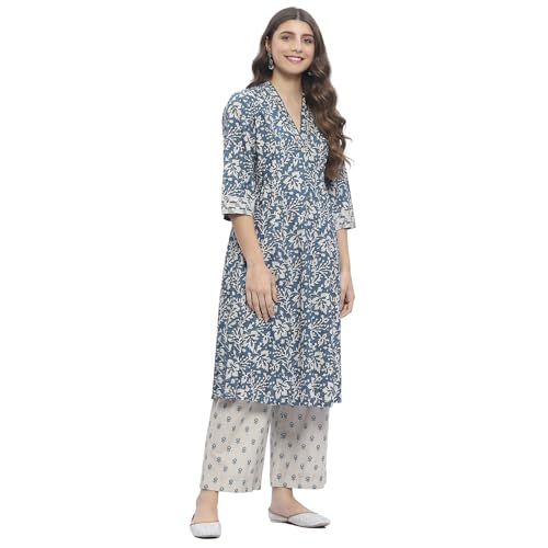 Image of BIBA Women Kurta Sets, Cotton, Printed