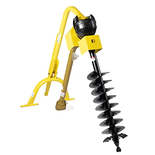 Titan 60HP HD Steel Fence Posthole Digger w/6" Auger 3 Point Tractor Attachment