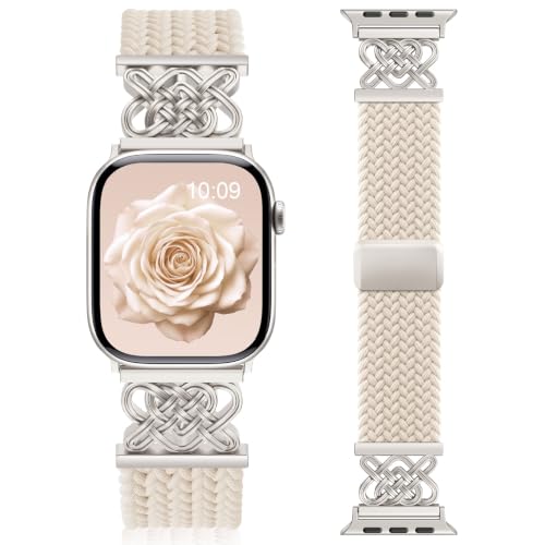 Braided Stretchy Band for Apple Watch Bands for Women 44mm 45mm 46mm 49mm - image 1