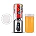 GMtes Licuadora portátil USB Juicer Cup, Mini máquina mezcladora de Jugo de Fruta eléctrica, Copa de Vidrio, Carcasa de trefilado de Acero Inoxidable,B