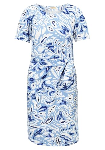 Cartoon Damen Casual-Kleid mit Muster 42, Blau/Weiß