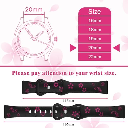 SumNeol Bransoletka damska do zegarka Garmin Approach J1/Forerunner 570 42 mm/Vivoactive 6/5/Approach S44, miękki silikonowy pasek sportowy dla kobiet do Venu Sq 2/Sq 2 music - (czarny + Hotpink)