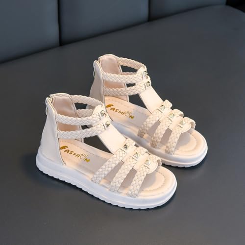 Girls Sandals Wedge Flatform Open Toe Gladiator Strappy Flat Sandals Platform Low Heels Sandals Summer Shoes with Zipper for Toddler/Little Kid/Big Kid2