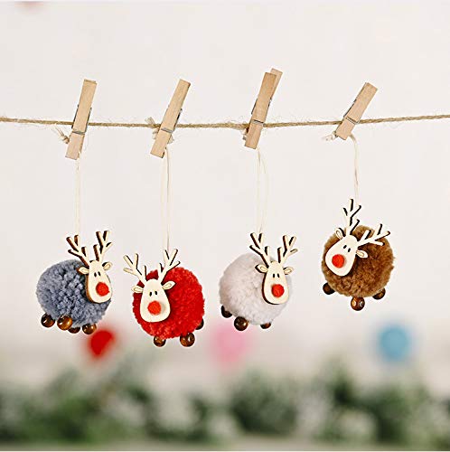 Ciondolo in Feltro di Alce, 8 Pezzi Alce Di Natale, Addobbi Albero Natale Decorazioni, Bambola Carina con Ciondolo in Peluche per la Decorazione della casa delle Feste