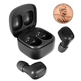 Coby Mini Wireless Earbuds Bluetooth 5.3 Headphones, Small in-Ear Noise Isolating Ear Buds with Mic & Charging Case, 12 Hr Playtime Lightweight Invisible Headset for iPhone & Android – Black