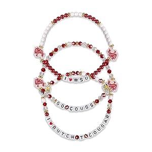 FOCO Washington State Cougars NCAA 3 Pack Team Friendship Bracelet