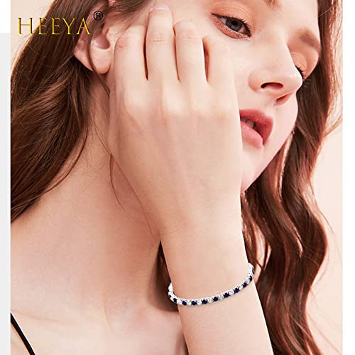 HEEYA Bracelet for Womens Sterling Silver Plated Tennis Bracelets Crystal Slider Bracelet Women Bracelet Diamond Zirconia Lady Bracelet Birthday Gifts for Mum Sisters with Cards, Silver/Rose Gold - Image 7